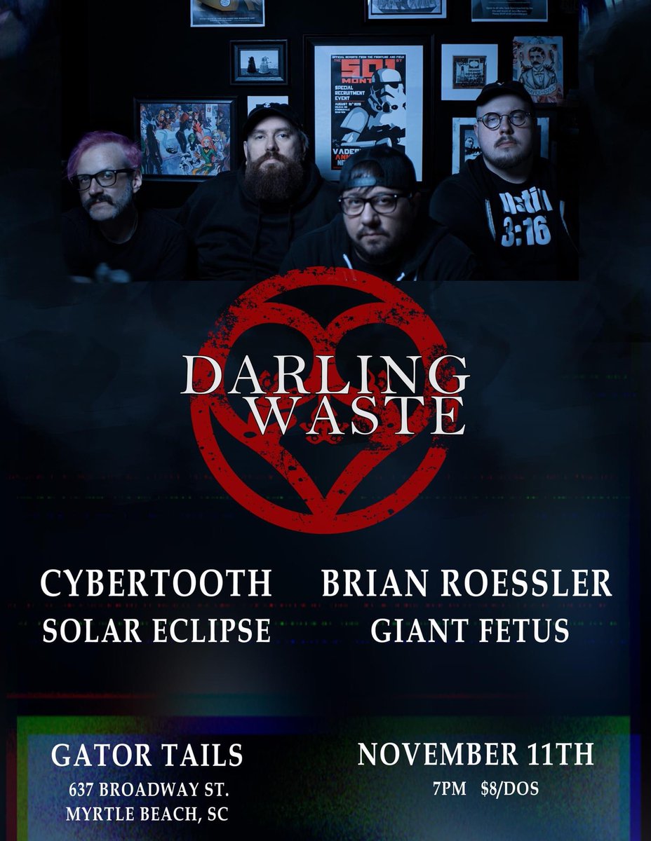 jamiedlux's tweet photo. It’s official!   
My first show in 2 and 1/2 years is less than 2 months away!   
Our first show as CYBERTOOTH @CyberTooth69 will be 11/11/22 @ Gator Tails with Darling Waste, Brian Roessler, Solar Eclipse &amp; Giant Fetus.   I’ll link the Facebook Event page below https://t.co/JiYqvTECIj