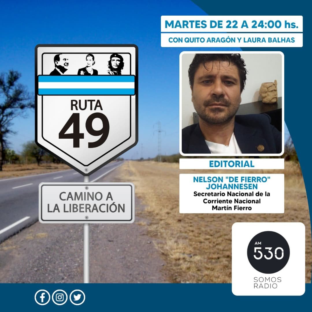 defierroradio's tweet photo. Ruta 49, El Camino de la Liberación 
🛣️4️⃣9️⃣ 
🎉 Subite a la Ruta de la Justicia Social 🎉

Conducen @quitoaragony @LauraBalhas

Vamos a estar charlando con:
🎙️ @emilianofr2022
🎙️ @Nelsondefierro 
🎙️ Diego Cherchik
🎙️ Mitacek Ernesto

¡De 22 a 24hs en @somosradioam530!
#Ruta49 https://t.co/AyFBfDkSCM