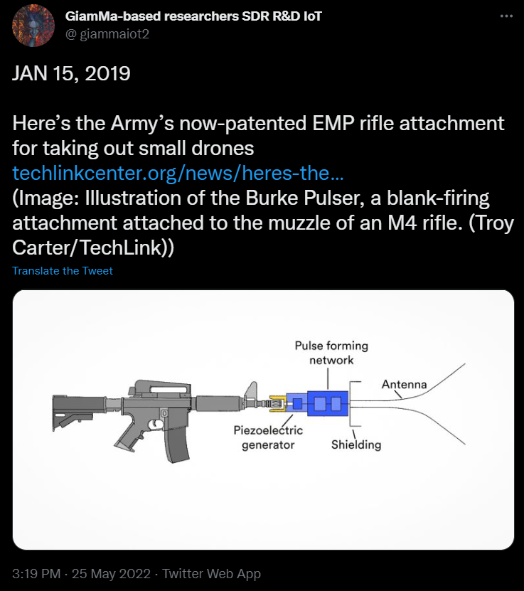 giammaiot2's tweet photo. @UMDKen @radio_research These are examples of the next step where SDR & EMP are closely related
https://t.co/e4NFuAM8gQ
https://t.co/ifpvyKWsjV
#SoftwareDefinedRadio
#EMP #ElectromagneticPulse
#SDEMP #SoftwareDefinedElectromagneticPulse
#EW #ElectronicWarfare
#EMI #ElectromagneticInterference
#Jammer https://t.co/ezwjHF79Hl