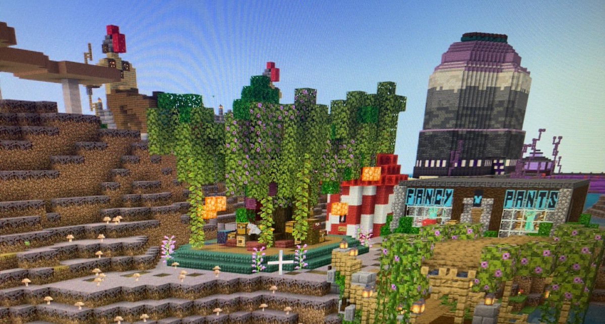 Ginger_Bread93's tweet photo. My friend @aiskrish made a @barkbox themed wood shop in our Minecraft server called Bark Box Timbers. She even has a canine mascot for her store. Rumor has it they accept toys and treats as payment. https://t.co/hergCbDh2l
