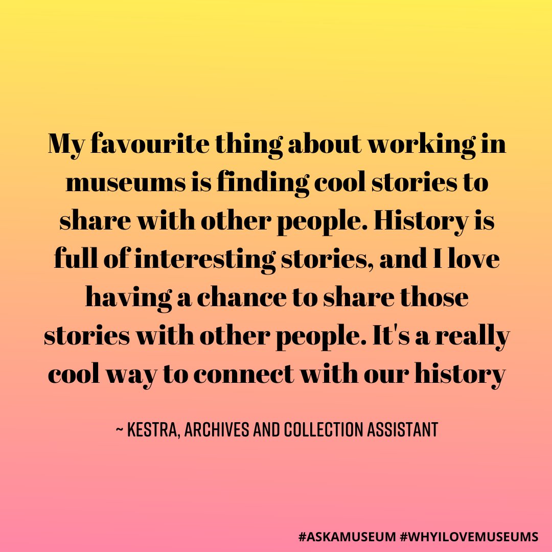 RosslandMuseum's tweet photo. Here is the first round of why our staff love working in museums!
#AskAMuseum #MuseumsEh #KnowYourMuseum https://t.co/5gRLWo1MHV