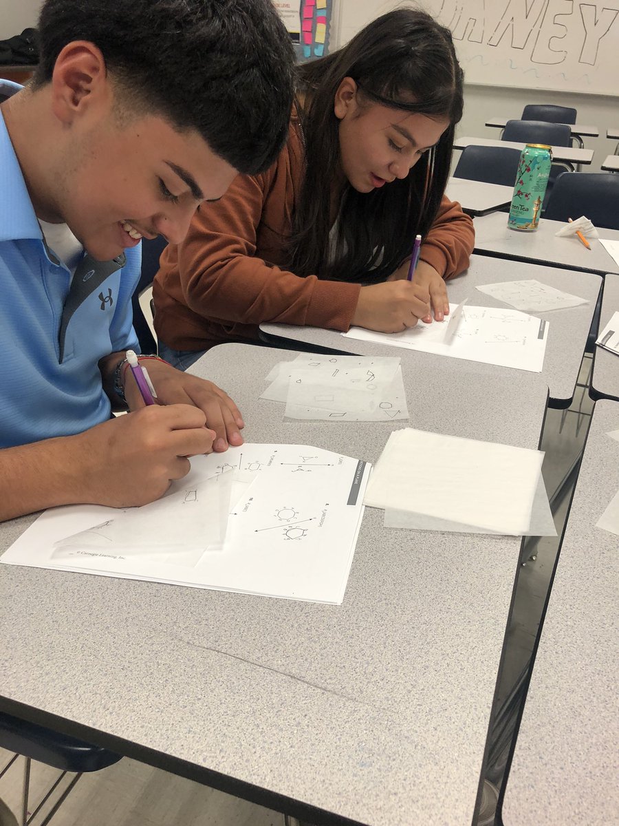 jmartinez_CHS's tweet photo. Geometry Students are using HQIM &amp; Patty Paper to perform Basic Geometric Transformations (Translations, Reflections, Rotations) in class. @ClintHSLions @ClintISD @carnegielearn #LongLiveMath https://t.co/eiYnKKxSvr