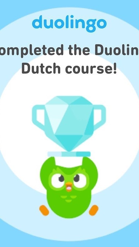 Nummymuffin's tweet photo. I wanted to finish this @duolingo Dutch course before my trip back, and I did it! 🥳🇳🇱
Here’s what it looks like when you finish the course, in case you wondered.
#duolingo #learndutch #ikbeneenappel #languagelearning #dutchlearning #nederlandseta… https://t.co/Jy8wOhR1Lk https://t.co/eV7PZFGgMX