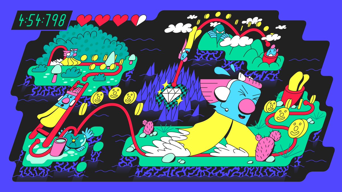 parallelteeth's tweet image. 𝑮𝒐𝒕𝒕𝒂 𝑮𝒐 𝑭𝒂𝒔𝒕 ‼️ made an accompanying illustration to my animated YouTube logo for National Video Games Day ☻