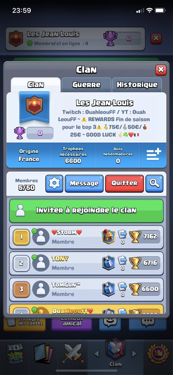 Ouahleouff_Just's tweet photo. Mon clan reward est officiellement ouvert 😻 https://t.co/rng8CU64xg