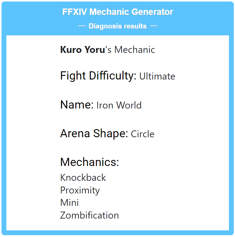 kurosanyoru's tweet photo. Meow.
#FFXIVMechanicGenerator #shindanmaker https://t.co/wj2R5HYLaQ