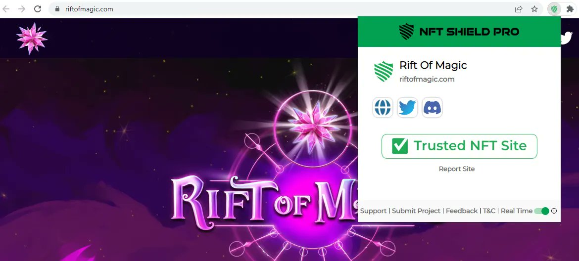 nftshieldpro's tweet photo. We have great news for you @RiftOfMagic community!
We checked your project and added it to our NFT Shield Pro whitelist.
Download our Free NFT Shield Pro extension to verify NFT collections. 
#NFT #RiftOfMagic #digitalart #cryptoart #nfts
#nftcommunity #nftshieldpro https://t.co/BtEg7IIoFY