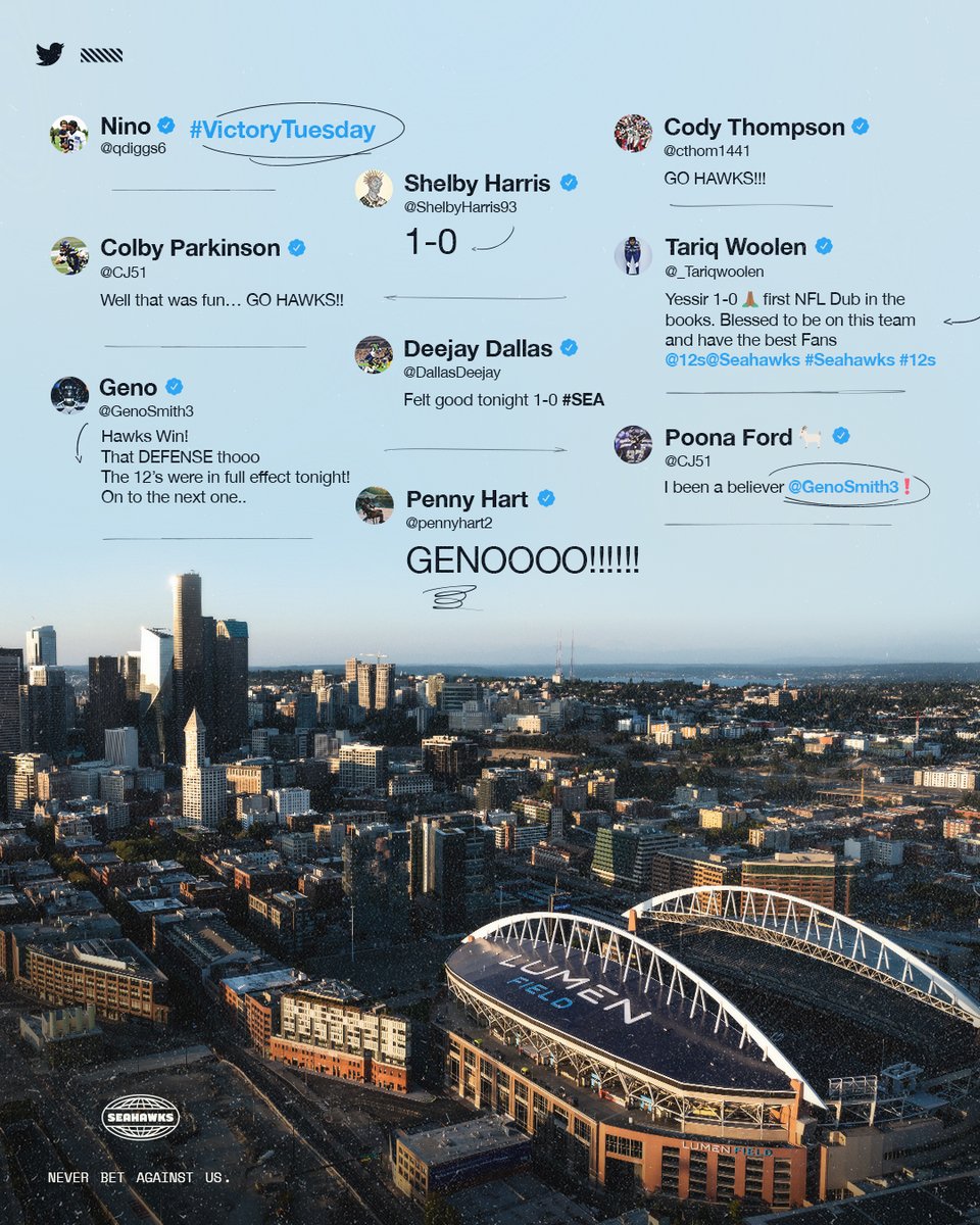 Seahawks's tweet photo. Victory feeling took flight to the Twitterverse. ✈️ https://t.co/fYQ7qgvFge