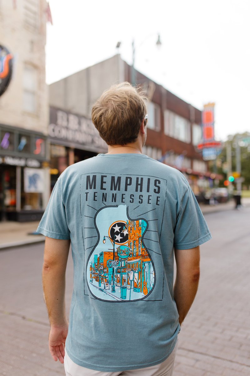 shopoxbeau's tweet photo. Walking through Memphis with our Guitar Tee on Beale! 🎸🏙️〽️ Where's your favorite place to hang out in Memphis? ⤵️⁠

Oxbeau's selection of Memphis T-shirts never disappoints! Come shop with us in-store or online at https://t.co/4ota8XSel6 📲 https://t.co/5MXAde4k2Z