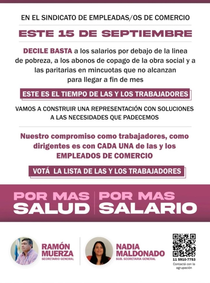 Por más salud Por más Salario <a href="/RamonMuerza/">Ramon Muerza</a> Secretario General en Comercio #BuenMartes #UnidosPodemos #ChauCavalieri