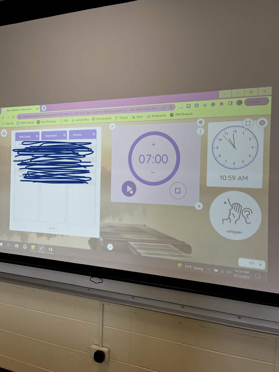 We studied for our unit 1 midpoint assessment tomorrow by doing review stations. Using <a href="/Classroomscreen/">Classroomscreen</a> is one of my favorite tools to visually remind students of expectations and time remaining 🤩 #gkcogs #6thgraderocks