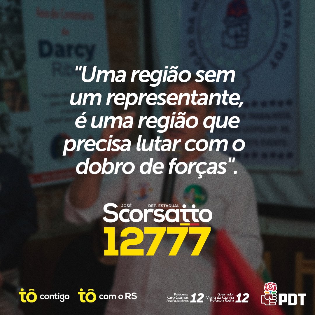 JoseScorsatto's tweet photo. É por conhecer as regiões que coloco meu nome à tua disposição. 

Eu sou José Scorsatto - Candidato a Deputado Estadual 1️⃣2️⃣7️⃣7️⃣7️⃣✅ https://t.co/bNd1dZHAH9