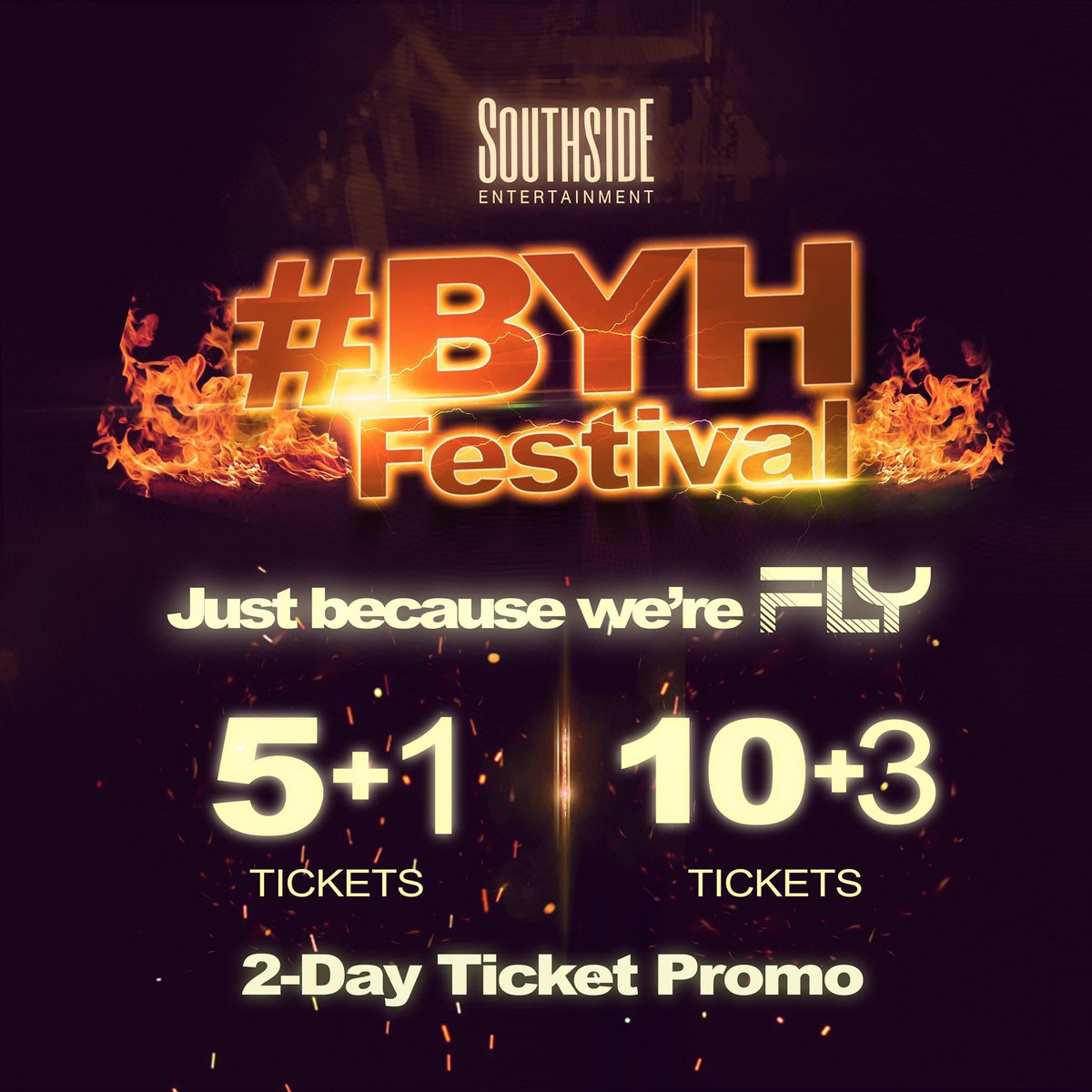 SephNaga's tweet photo. JUST BECAUSE WE'RE FLY.😎

Gather your RAVE SQUAD!🙌🏾🙌🏾🙌🏾
Buy 5 tix get 1 for free.
Buy 10 tix get 3 for free.

#BooyahFestival
#WeEffinFly
#WeTheSouthside 
#ReviveTheVibe https://t.co/XHdmcycn3v