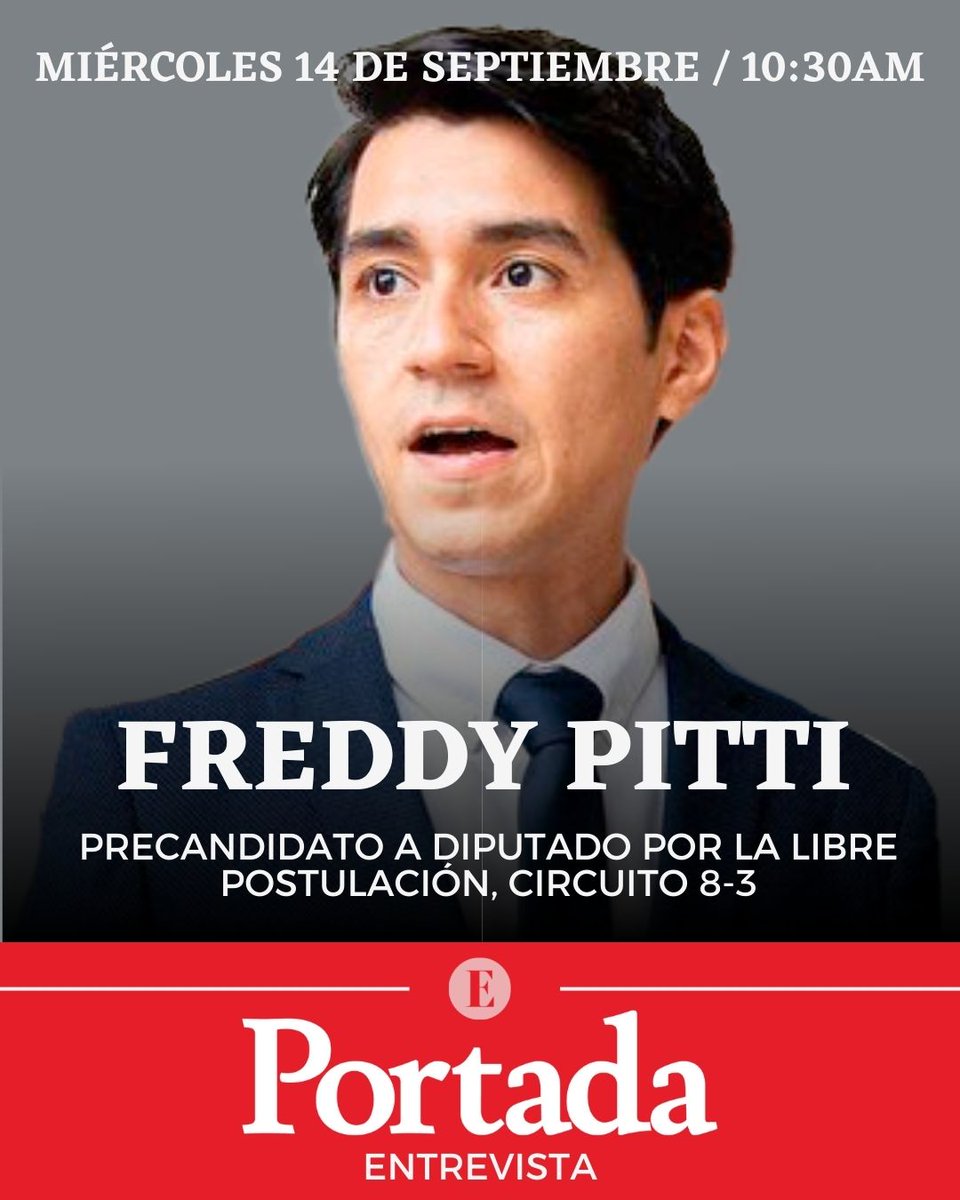 ENTREVISTA // 🗓️ Mañana en #Portada tendremos a Freddy Pitti (<a href="/freddypitti/">Freddy Pitti</a>), precandidato a diputado independiente por el circuito 8-3. 

🕜 Síguenos a las 10:30 am con <a href="/cajarbenaj/">Juan Alberto Cajar B.</a> y <a href="/YorlenneMMQ/">Yorlenne Morales Q.</a> , en vivo por todos nuestros canales digitales. #Portada2024