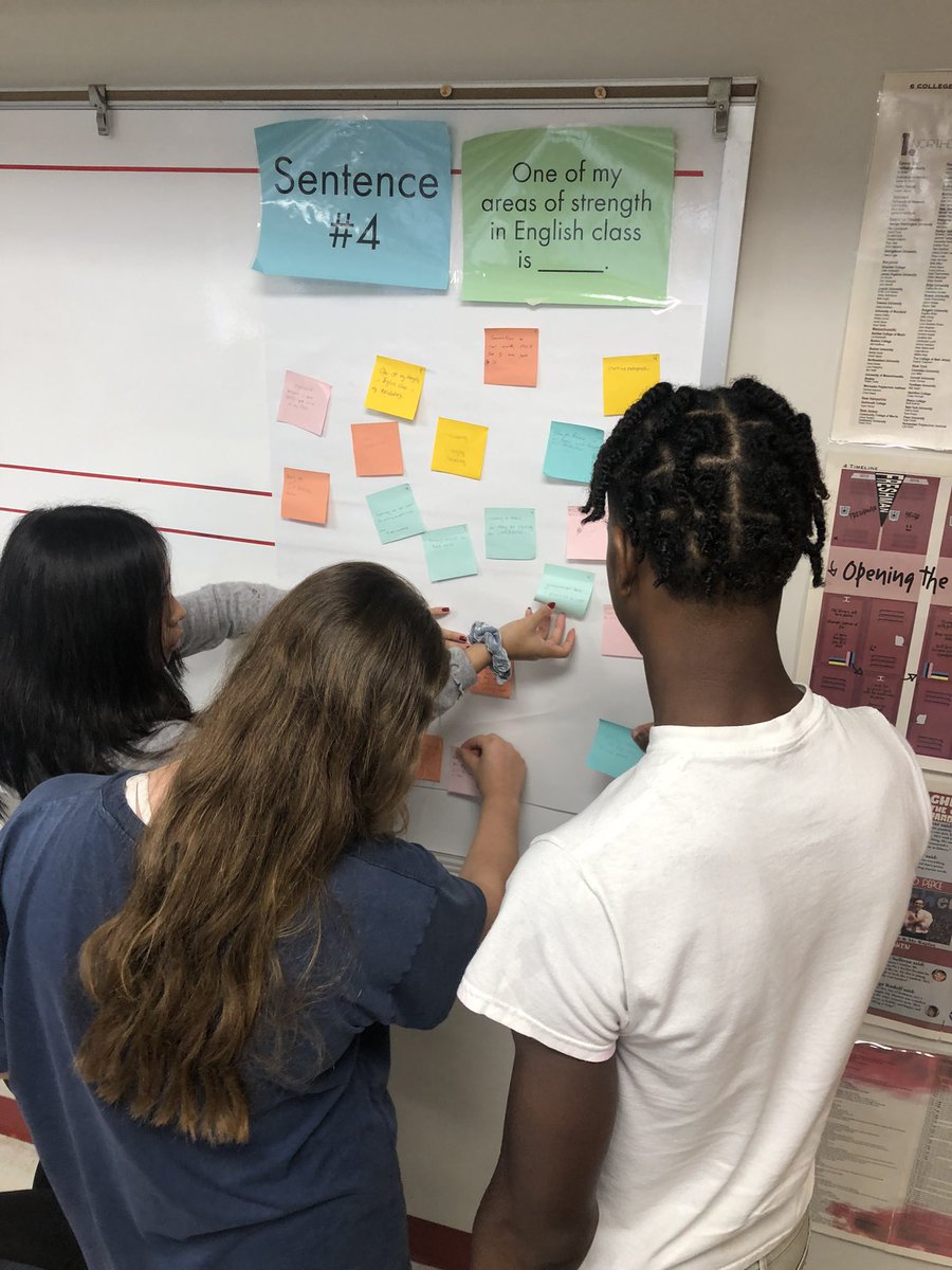 11th grdrs in <a href="/MrsHunkele/">Heather Hunkele</a> class at <a href="/BernardsHS/">Bernards High School</a> start the year off on the right 👟sharing their goals and strengths in an effort to set intentions and expectations for the school year.