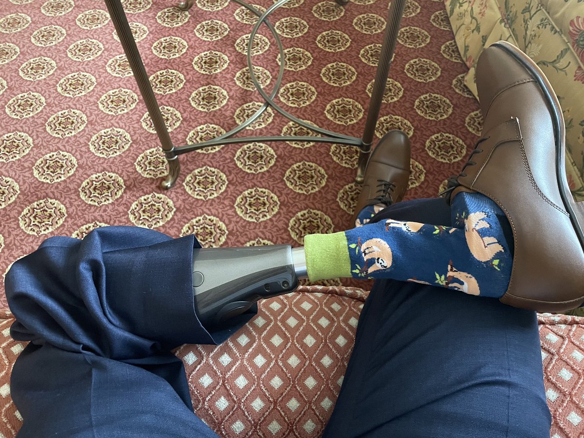 Mark_Kalina_Jr's tweet photo. Sporting the sloths for our Analytics Showcase tonight at the Health Analytics Summit 2022. #SocksOfHAS https://t.co/UNyhbCYXZT