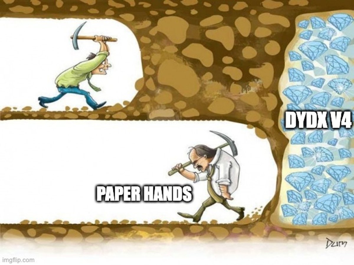 dYdX's tweet photo. Wen v4? ⛏️🦔 https://t.co/Kkwl03KhvF