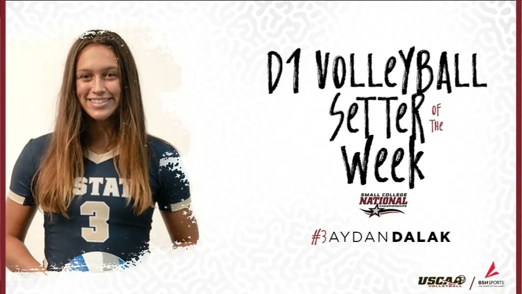 USCAA's tweet photo. Week 3 Volleyball Players of the Week have been announced! For more information visit https://t.co/DUVsC9j5fD. https://t.co/NXgRtr8WVT