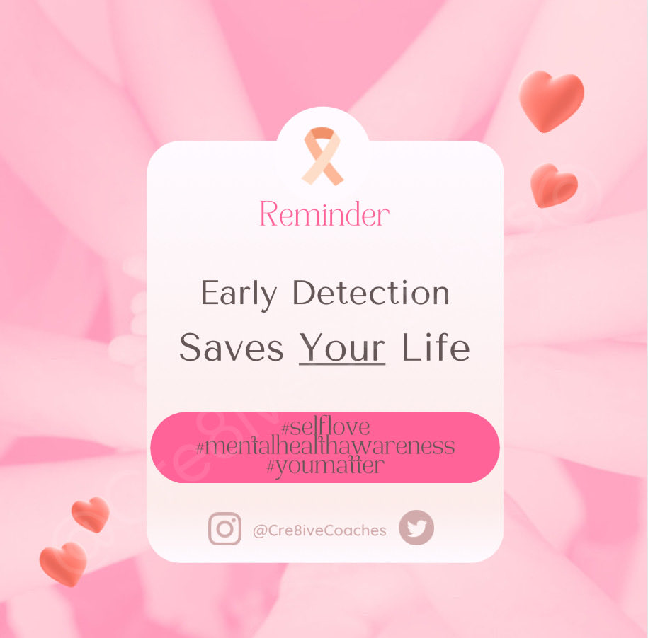 Cre8iveCoaches's tweet photo. #selflove #youmatter #mentalhealthawareness #mentalhealth #breastcancer #cancer #breastcancerawarenesss #checkyourbreast #September #trending https://t.co/QQn6SpjPec