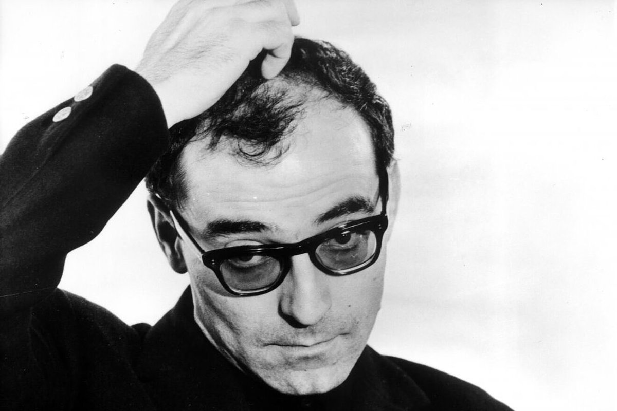 SidesOut's tweet photo. En “Al final de la escapada”, cuando a uno de sus personajes le preguntan cuál es su mayor deseo en la vida, responde: “Ser inmortal y después, morir”. Eso ha hecho él. 
D.E.P. Jean-Luc Godard.
#godard https://t.co/p8jIFeWNou