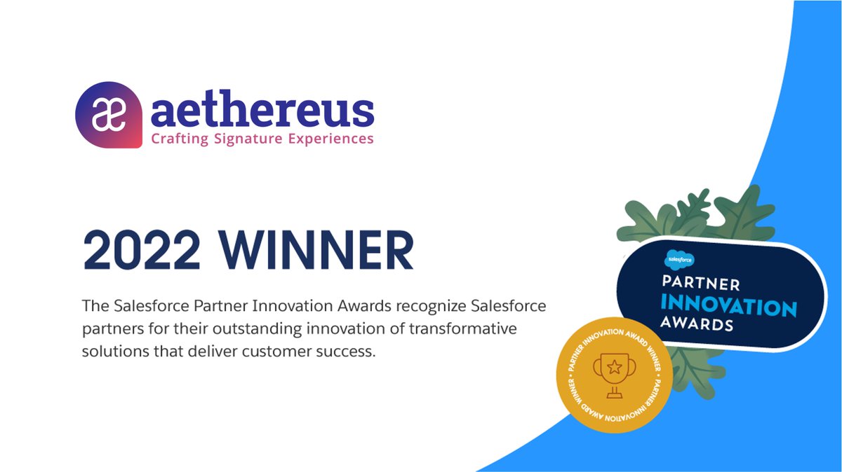 AethereusSF's tweet photo. We are thrilled to announce that Aethereus has won the 2022 Salesforce Partner Innovation award for 2nd consecutive year.
Aethereus won this award for Consumer Goods Industry recognising our expertise in #Salesforce #Industries with Consumer Goods Cloud.
#gratitude #partnerforce https://t.co/YbdawhIXMj