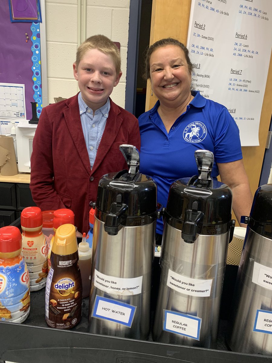 MStolnis's tweet photo. Charger’s Rolling Cafe 2022-2023 Grand Opening!
Students love being employees of the coffee cart while practicing and generalizing a variety of functional skills. My favorite part just might be the special relationships students make with so many teachers. #specialedchat https://t.co/0JyIwGFu9i