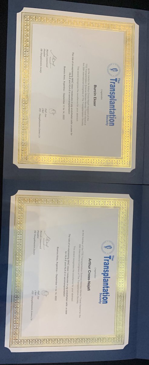 Excited to receive the Int’l Transplantation Science Mentee-Mentor Award and represent <a href="/IU_Surgery/">Indiana Surgery -Indiana Univ School of Medicine</a> with <a href="/BurcinEkser/">Burcin Ekser, MD, PhD</a> for our work on NK cell tolerance in xenotransplantation at TTS 2022 in the beautiful city of Buenos Aires, Argentina!