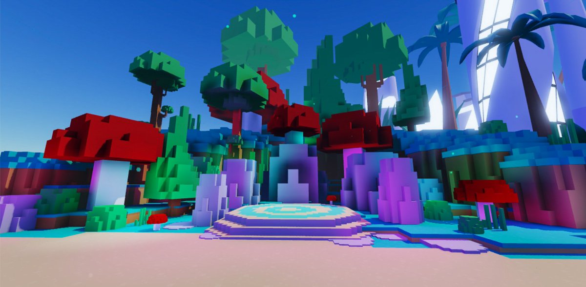 The 8Bit/pixel zone I made for sword simulator! 
Tbh it was plenty of fun to make.
#RobloxDev #Roblox #robloxart #lowpoly #8bit #pixelart