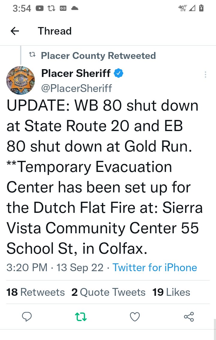 BunnysonBurner's tweet photo. #DutchFire #DutchFlat Evac center @ PlacerSheriff for updates EMERGENCY EVAC RT (I'm ineffective) https://t.co/dnY77RL4eV