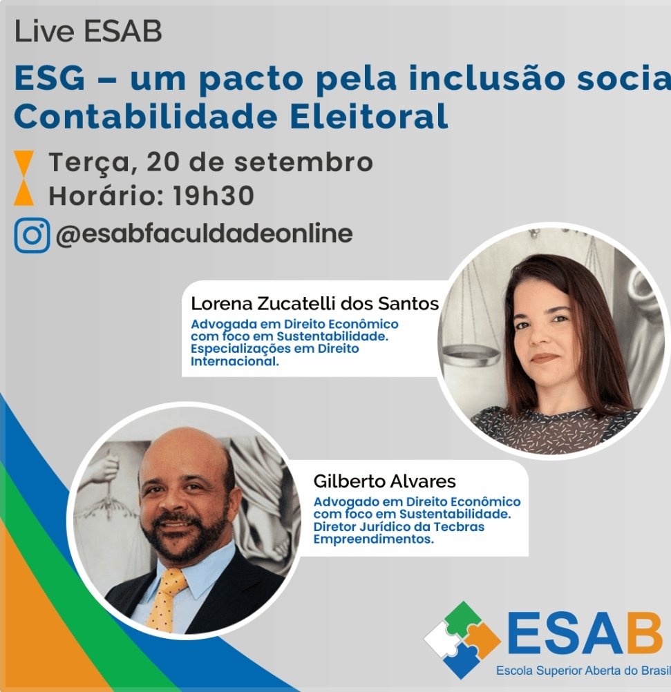 No dia 20/09 falaremos sobre a aplicação dos princípios do ESG, no âmbito Social, e sua importância na busca por maior Diversidade e Inclusão nas empresas. 

Mais informações no link:
esab.edu.br/palestra-prese…