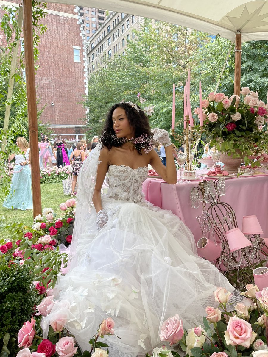 KCDworldwide's tweet photo. Rebecca Hessel Cohen, Founder and Creative Director of LoveShackFancy, debuted her Spring Summer 2023 collection at the Cooper Hewitt on the Upper East Side. The collection hints at the presence of Y2K style elements, while tying in the ultra-feminine aesthetic. https://t.co/wKnTlCNhJu