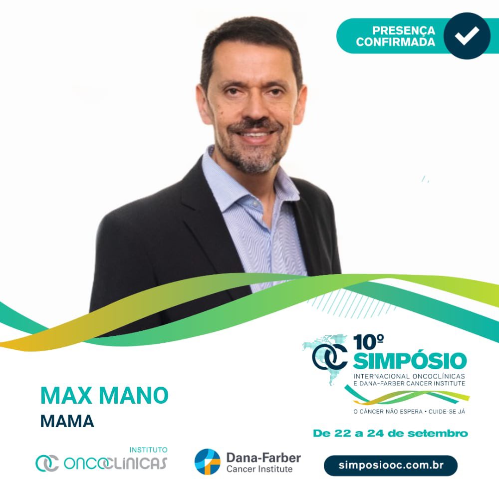 De 22 a 24 de setembro, acontecerá o 10º Simpósio Internacional Oncoclínicas e Dana-Farber Cancer Institute, evento gratuito, que terá mais de 300 palestrantes de 16 módulos especialidades.

O módulo mama sob minha coordenação acontece no dia 23/09.  
bit.ly/3B7Ru9H