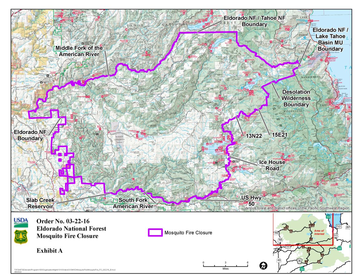 Lake Tahoe USFS on Twitter "Closure orders are in effect on Eldorado