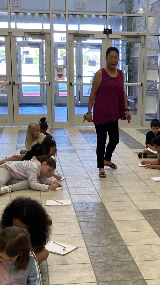 HaleyPHorner's tweet photo. Patriot leaders @ProvElem making every minute count!   Practicing math during a bathroom break - of course! #143on380 https://t.co/SsenTcrm71