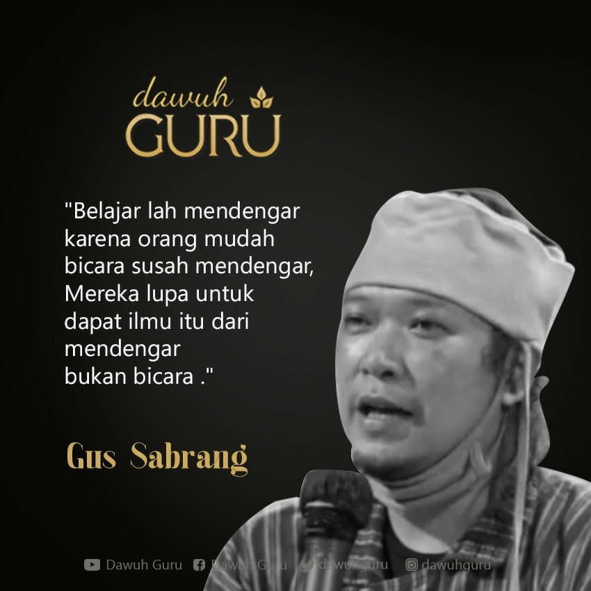 dawuhguru's tweet photo. "Belajar lah mendengar karena orang mudah bicara susah mendengar, Mereka lupa untuk dapat ilmu itu dari mendengar bukan bicara ."

Gus Sabrang https://t.co/cN8o3vifOr