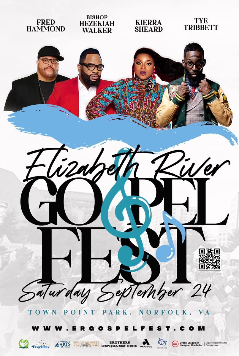 MemorableEvents's tweet photo. Join us for The Elizabeth River Gospel Fest at Town Point Park! September 24, 2022 “noon to moon”. Visit https://t.co/JuNyM5gsiG or https://t.co/jB6dpSUWgN and the Norfolk Scope Box Office for tickets. https://t.co/Zes7TJ795p