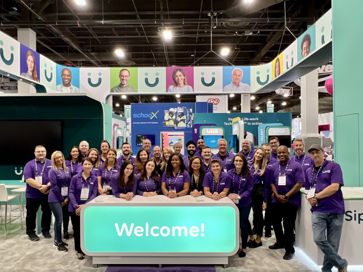 UKGInc's tweet photo. #HRTechConf is officially underway, and our U Krew can’t wait to welcome you! Come visit us at the Expo Hall at booth 4508. #WeAreUKG #HRTech @HRTechConf https://t.co/wIgDmJOIhV