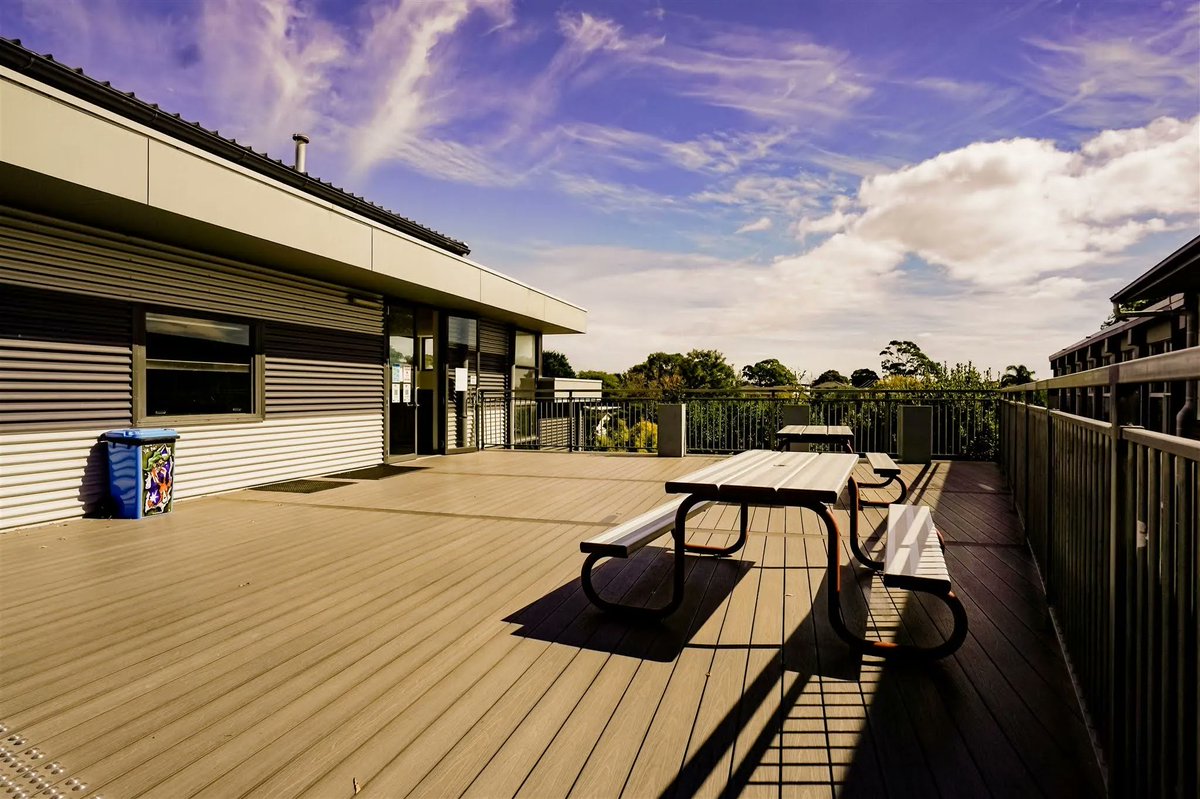 We've got deck envy! Wow 😳 What a lovely space for children to learn and eat their lunch at.