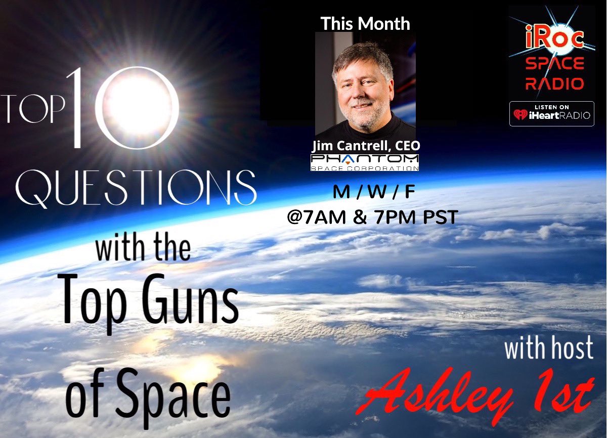irocspace's tweet photo. Meet @JamesNCantrell &amp; learn how he &amp; @PhantomSpaceInc are going to be the Henry Ford of Outer Space on a new ep of “Top 10 Questions w/the Top Guns of Space.” This ep features #SpaceX, #ElonMusk, #nasa! Premieres Wed, Sep 14@ 7AM &amp; 7PM PST.  Catch it again M/W/F @ 7AM &amp; 7PM PST https://t.co/KS7TlDqO3s