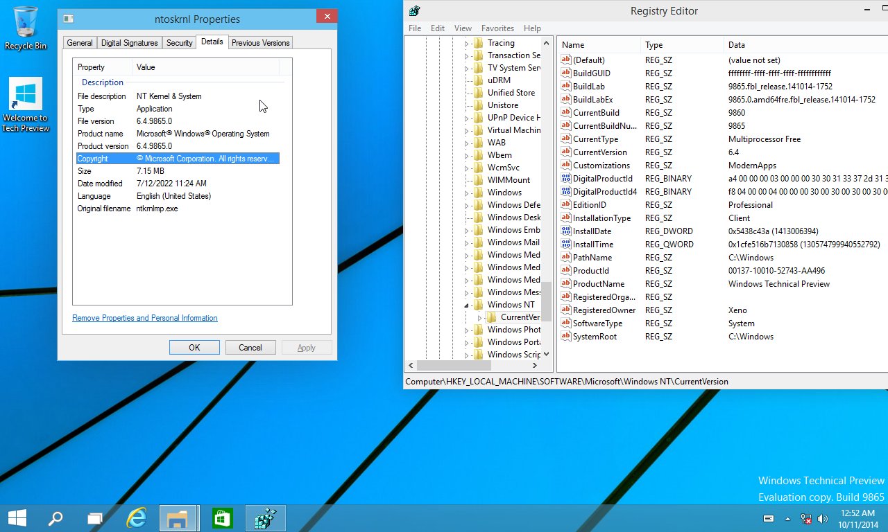 Xeno on Twitter: "Took some time and got 9865's kernel on build 9860 ...