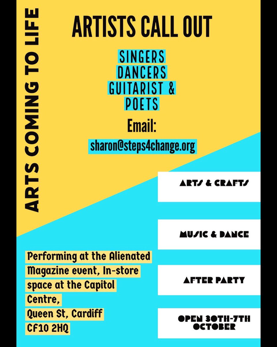 alienated_mag's tweet photo. Performers needed now for the Alienated Magazine event launch on the 30th of September! Please register your interest  by emailing sharon@ateps4change.org https://t.co/a3x2sD83y2