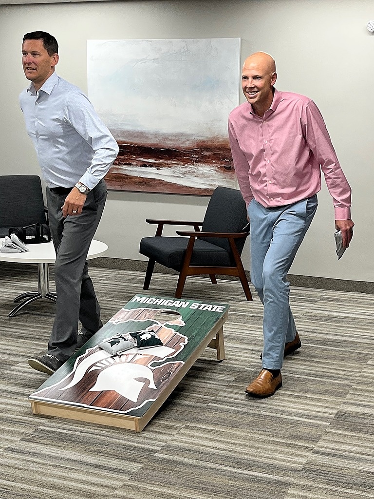 CoachJoeJ's tweet photo. Collaboration and competition go hand-in-hand (or bag-in-bag) at DeLong &amp; Brower. Our 2nd Annual Cornhole Competition kicks off this week and brings our team closer together in the spirit of sportsmanship and competition.
#teamwork #DelongBrower #cornhole #sportsmanship https://t.co/Q7LAI6RGkq