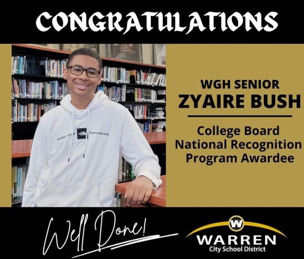 Warren City Schools (@warrenschools) on Twitter photo CONGRATULATIONS ZYAIRE!
WELL DONE! <a href="/MrsHartzellWCS/">Wendy Hartzell</a> <a href="/Capers_WCS/">Dante Capers</a> <a href="/MrsRaptisWCS/">Vicki Raptis</a> <a href="/ZyaireBush/">Gyuba</a> <a href="/WGHGuidance/">WGH Guidance</a> <a href="/WCSChiaro/">Steve Chiaro</a> CONGRATULATIONS ZYAIRE!
WELL DONE! <a href="/MrsHartzellWCS/">Wendy Hartzell</a> <a href="/Capers_WCS/">Dante Capers</a> <a href="/MrsRaptisWCS/">Vicki Raptis</a> <a href="/ZyaireBush/">Gyuba</a> <a href="/WGHGuidance/">WGH Guidance</a> <a href="/WCSChiaro/">Steve Chiaro</a>