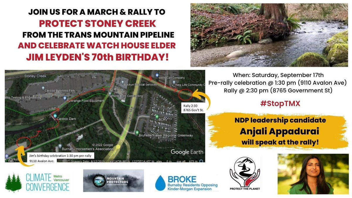 Anjali Appadurai (<a href="/AnjaliApp/">Anjali Appadurai</a>), BC NDP
leadership candidate, will be attending on Sat! 

Come hear Anjali speak and rally with others who are opposed to a pipeline expansion in our city. #stopTMX