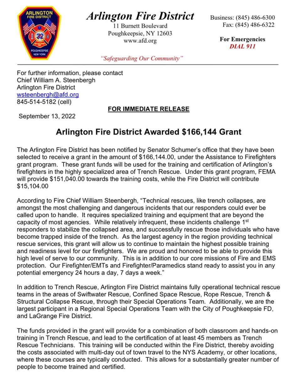 IAFFLocal2393's tweet photo. Arlington Professional Firefighters are proud to announce the receipt of an AFG grant which will provide funds to train the membership in Trench Collapse Rescue, further improving our technical rescue resources and capabilities. https://t.co/vmbDBur1Ia