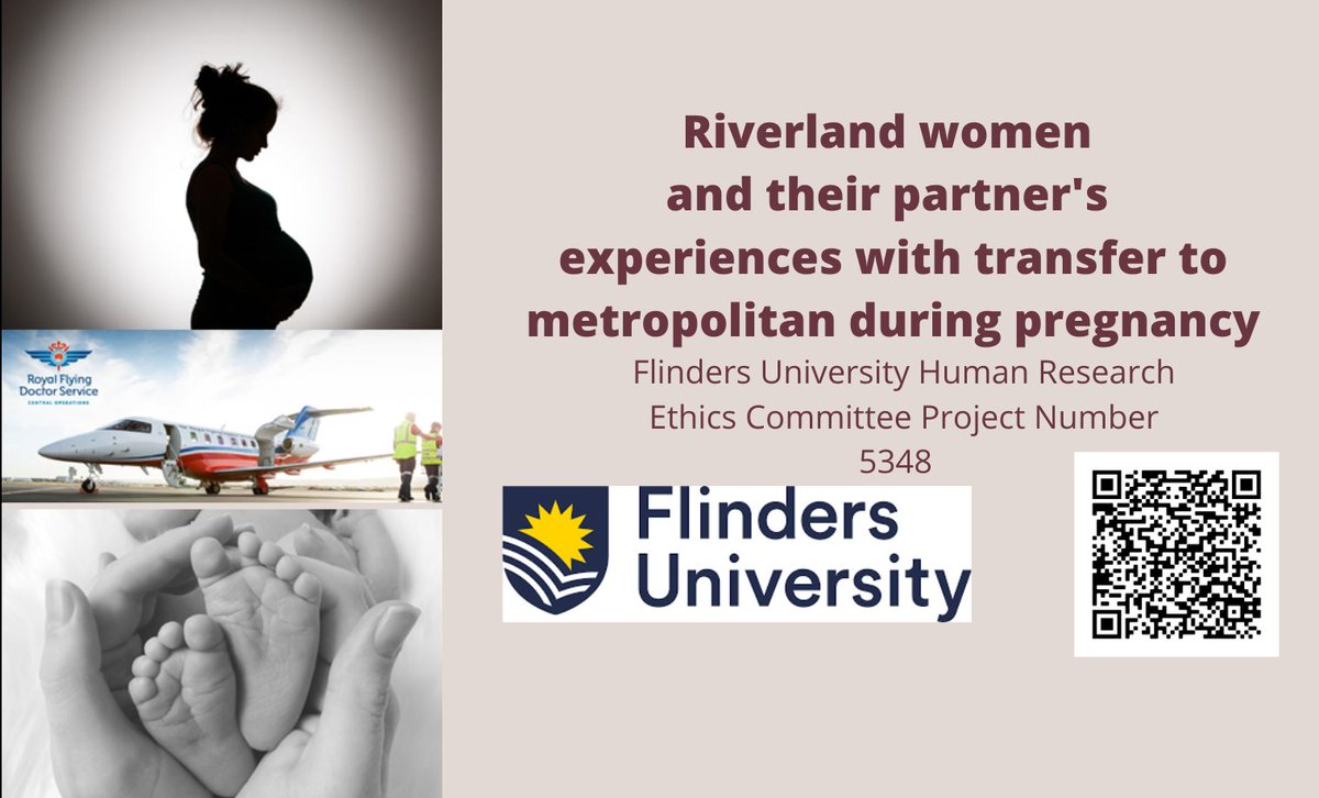 #Honours student project looking to explore women #experiences of #rural #transfer from #Riverland to metro hospital #SA during #pregnancy 

#midwifery #research #interviews <a href="/ProfABriley/">Prof Annette Briley</a> <a href="/LgLyngum/">Lyn Gum</a> <a href="/FlindersCNHS/">College NHS</a>