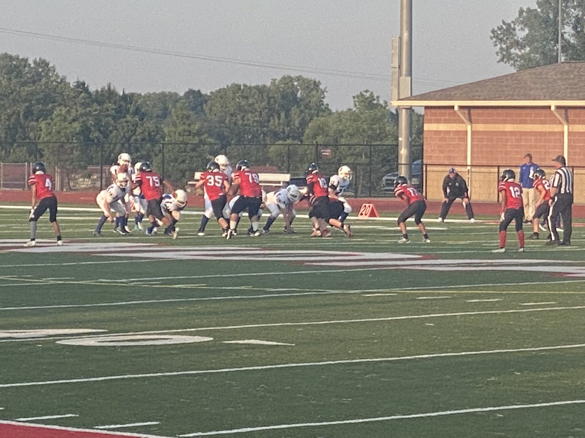 Osage Trail B football leads at the half 20-6.