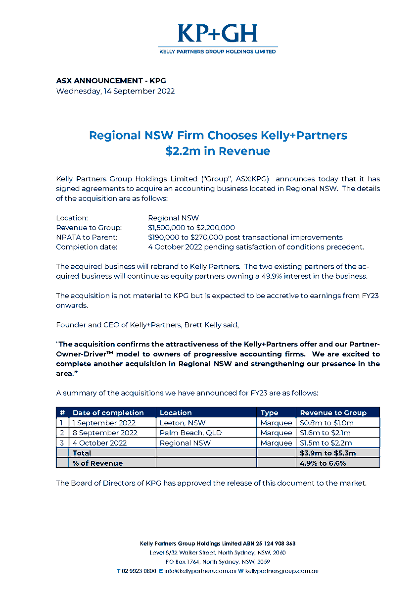 Kelly+Partners Group Holdings tweet media