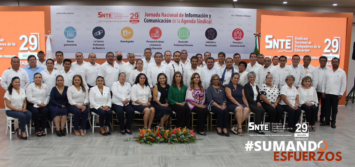 29SNTE's tweet photo. #SumandoEsfuerzos Concluyendo Jornada Nacional de Información 📚 y 🗣️Comunicación de la #AgendaSindical  #Tabasco @SnteNacional @ImeInfante @mireyafranco10 @Francis47142038 @alfredvalles https://t.co/QoAv4h3elX