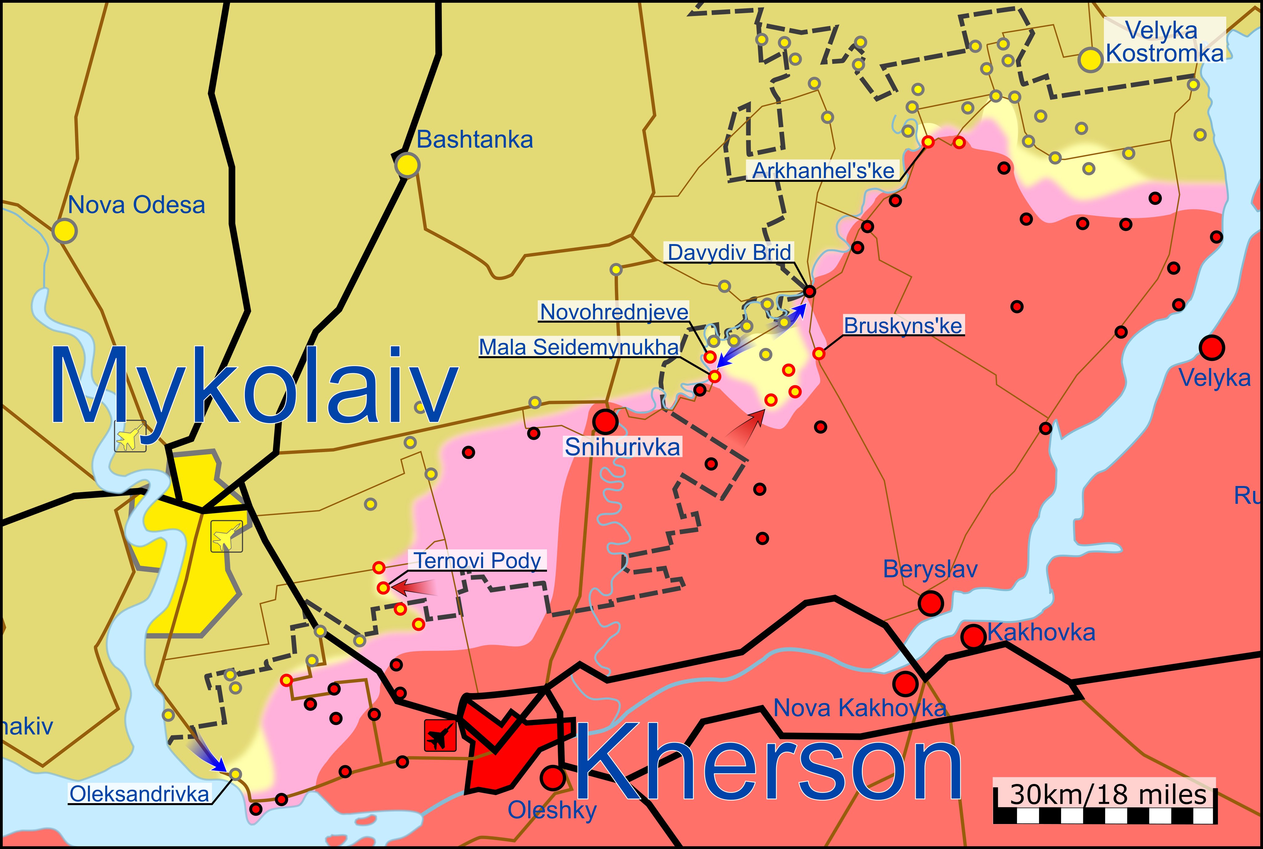 Карта боевых действий на Украине 